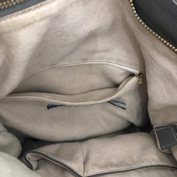 Kristen Bell for Erica Anenberg Gray Pebbled Leather Tote Boho W/ Dustbag - Picture 7 of 12